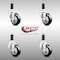 Service Caster 3 Inch 316SS Black Polyurethane Swivel 1 Inch Expanding Stem Caster Set SCC SCC-SS316EX20S314-PPUB-BLK-1-4 - alternate 2